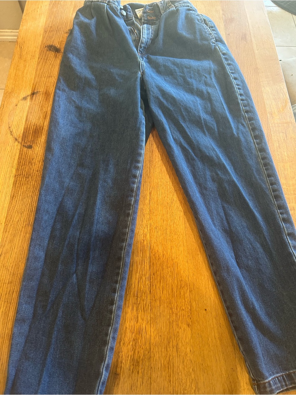 Lucy & Yak High-Rise Jeans in Dark Blue Denim